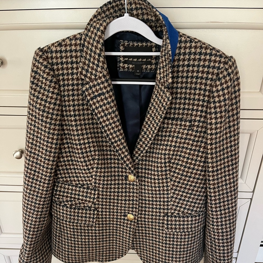 J. Crew houndstooth check blazer